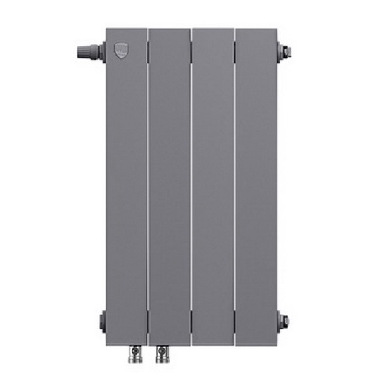 Биметаллический радиатор Royal Thermo PianoForte Silver Satin 500 10 секций VD нижнее левое подключение