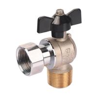 Кран шаровый угловой STOUT 3/4"-3/4" НР-НГ с накидной гайкой бабочка