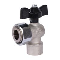 Кран шаровый угловой STOUT 1/2"-3/4" ВР-НГ с накидной гайкой бабочка