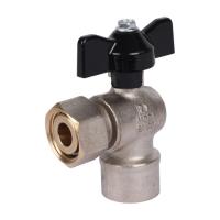 Кран шаровый угловой STOUT 1/2"-1/2" ВР-НГ с накидной гайкой бабочка