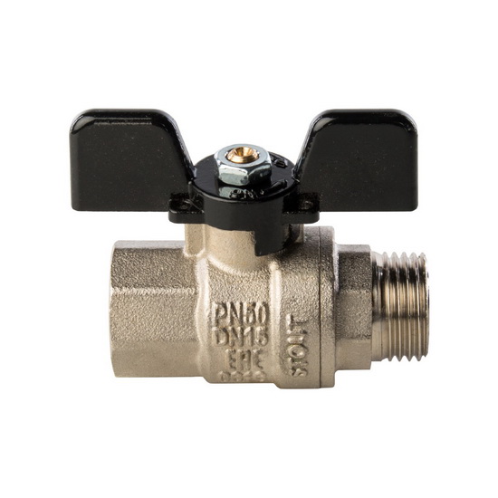 Кран шаровый STOUT 3/4" ВР-НР полнопроходной бабочка