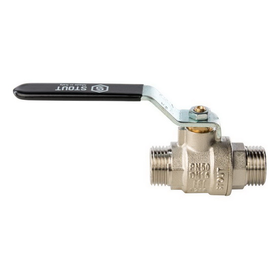 Кран шаровый STOUT 3/4" НР-НР полнопроходной рычаг