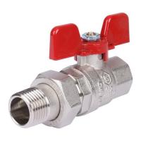 Кран шаровый прямой STOUT 1/2" ВР-НР EPDM с американкой бабочка