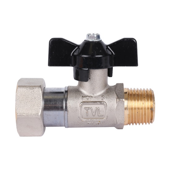 Кран шаровый прямой STOUT 1/2"-3/4" НР-НГ с накидной гайкой бабочка