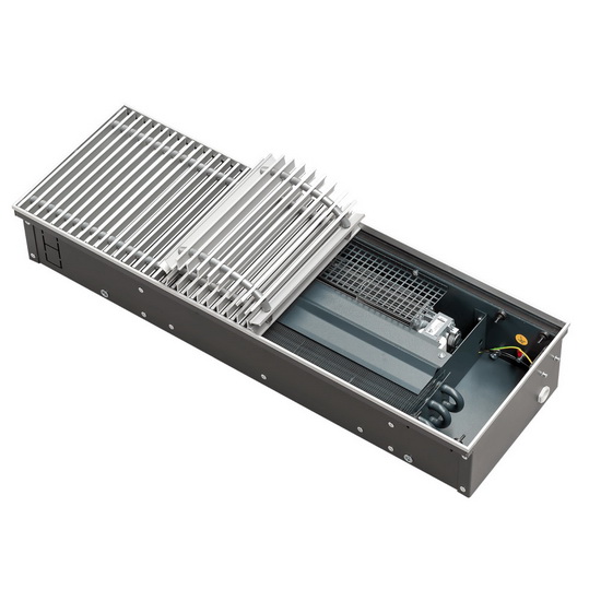 Внутрипольный конвектор Techno Power Vent KVZVh 270-130-2100 с принудительной конвекцией без решетки