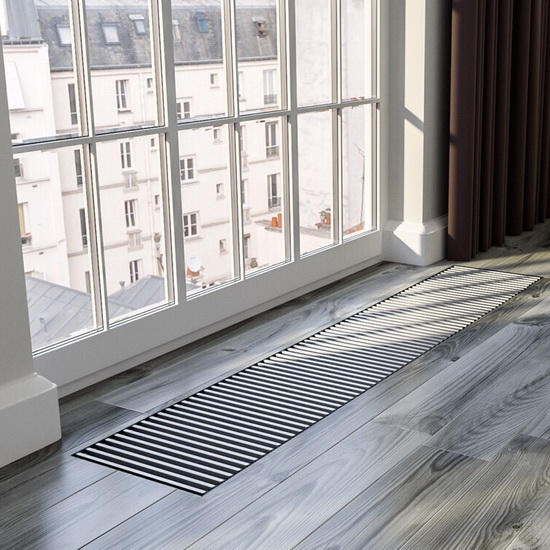 Внутрипольный конвектор KVZ Vent 300-140-1200 2V с принудительной конвекцией без решетки