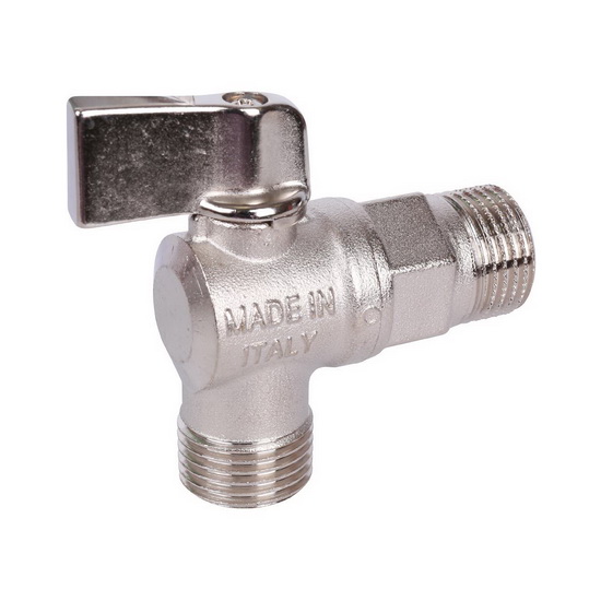 Кран шаровый угловой STOUT 1/2"-1/2" НР-НР бытовой