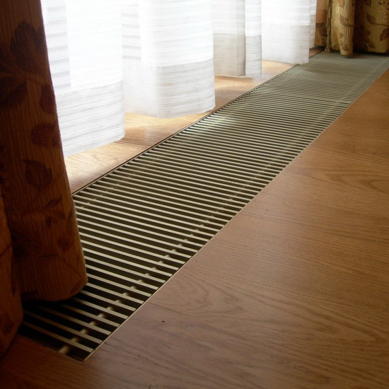 Внутрипольный конвектор KVZ Vent 300-140-1200 2V с принудительной конвекцией без решетки