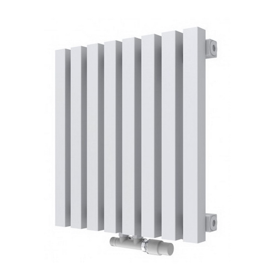 Трубчатый радиатор КЗТО QUADRUM 40 V 300-14 нижнее правое подключение Белый муар